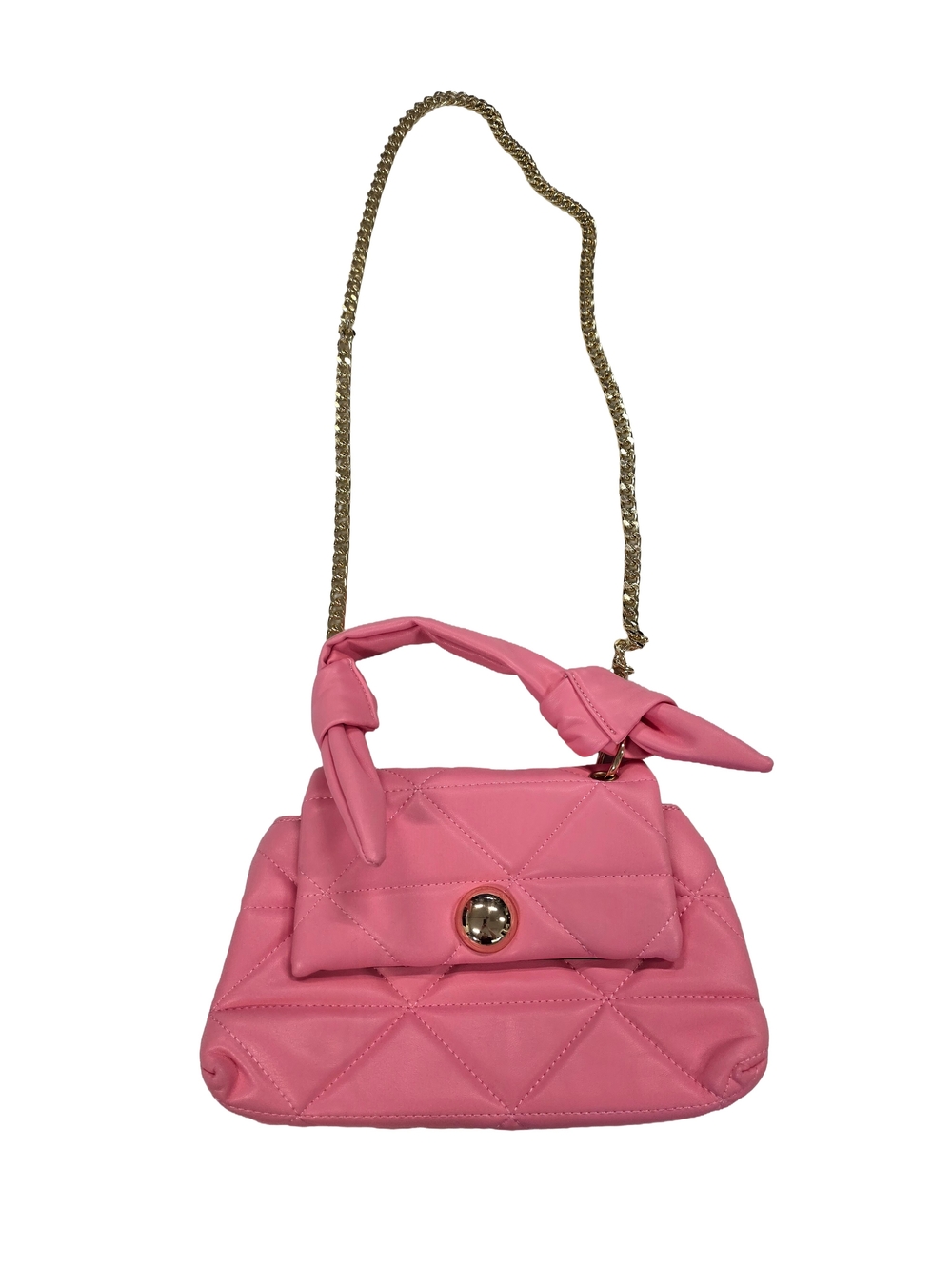 Call It Spring Pink Quilted Crossbody Bag with Knot Handles